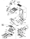 Interior cabinet and drain block assembly