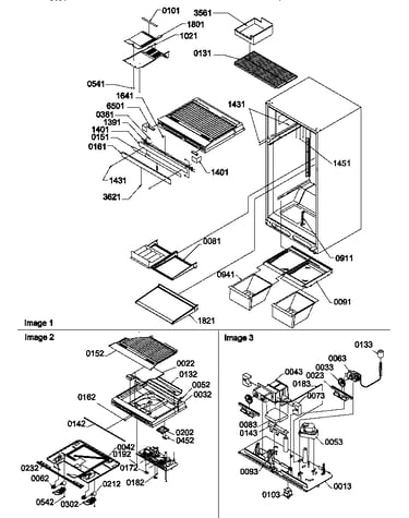 Interior cabinet and drain block assembly