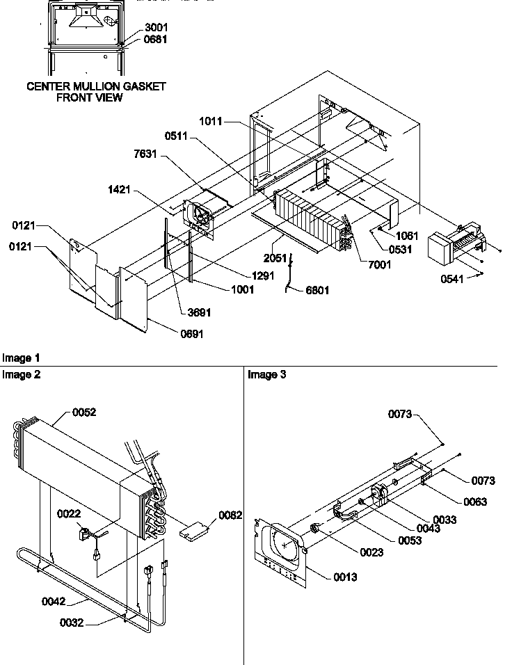Evaporator and fan motor assemblies