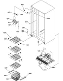 Freezer shelves and light