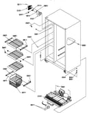 Freezer shelves and light