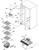 Freezer shelves and light