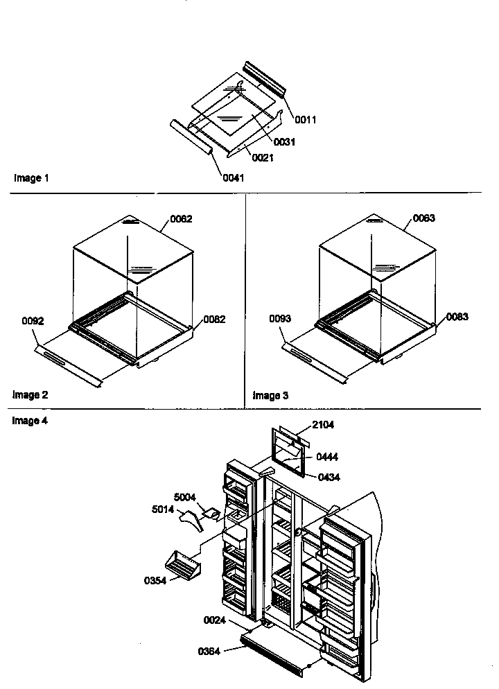 SHELF, CRISPER ASSEMBLIES AND TOE GRILLE