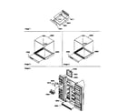 Amana SMD21TBW-P1193911WW shelf, crisper assemblies and toe grille diagram