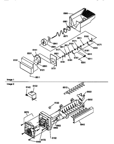 Ice bucket auger and ice maker parts