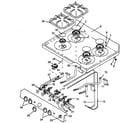 Caloric RMN383UW/P1143502NW main top assembly - sealed burners diagram