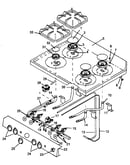 Main top assembly - sealed burners