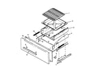 Caloric RLN367UL/P1143198NL broiler drawer assembly diagram