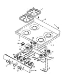 Main top assembly - open burners