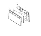 Caloric RLN330UW/P1143506NW oven door assembly diagram