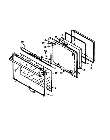 Oven door assembly (rsf3200l/p1141255n) (rsf3200w/p1141264n) (rsf3300l/p1141256n)