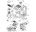 Amana TR18VW-P1307401WW interior cabinet & drain block assembly diagram
