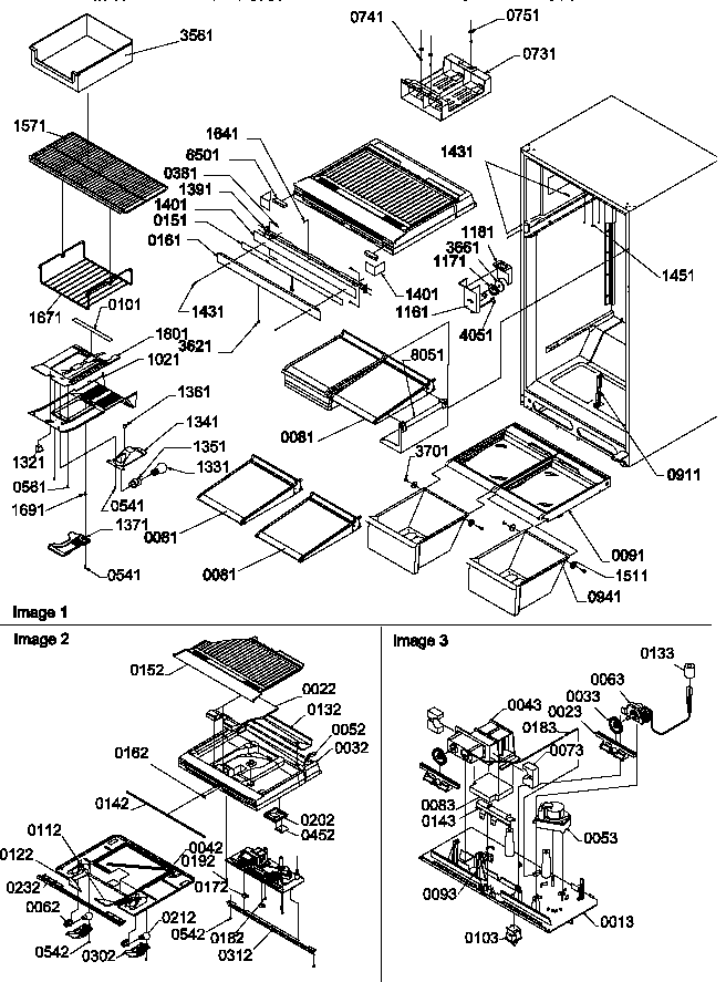 Interior cabinet & drain block assembly