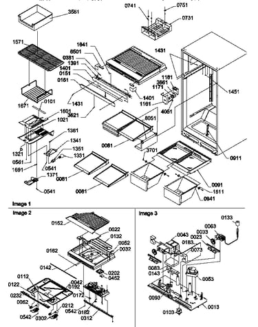Interior cabinet & drain block assembly