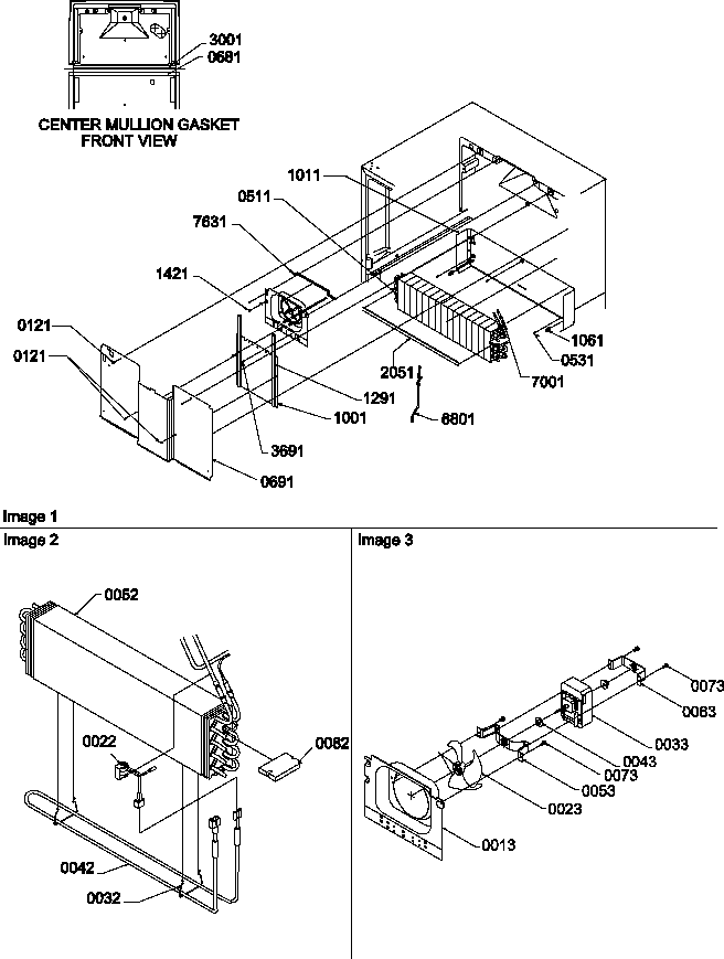 Evaporator and fan motor assembly