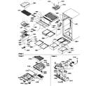 Amana TSI19TW-P1306401WW interior cabinet and drain block assembly diagram