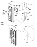 Refrigerator/freezer door trim and panels