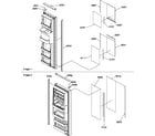 Amana SRD22TPE-P1190307WE refrigerator/freezer door trim and panels diagram