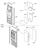 Refrigerator/freezer door trim and panels