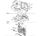 Amana SRD25TPW-P1190308WW ice & water cavity, electronic bracket & toe grille diagram