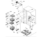 Amana SRD22TPSE-P1190309WE freezer shelves and light diagram