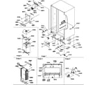 Amana SRD22TPW-P1190307WW drain system, rollers, and evaporator assy diagram