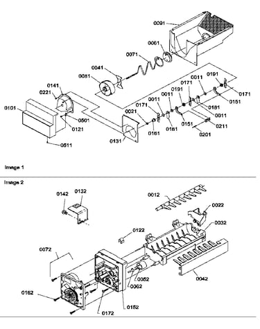 Ice bucket auger and ice maker parts