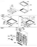 Shelves, deli, crisper assemblies and toe grille