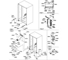 Amana SXD322S2L-P1305702WL drain system, rollers, and evaporator assy diagram