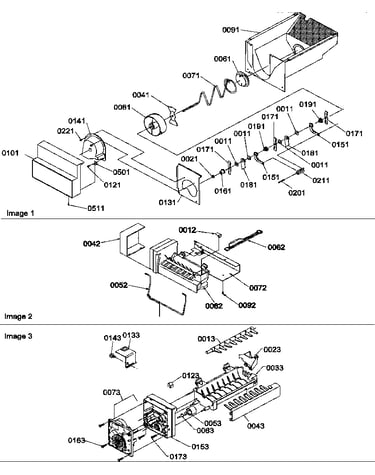 Ice bucket auger, ice maker assy, & ice maker parts