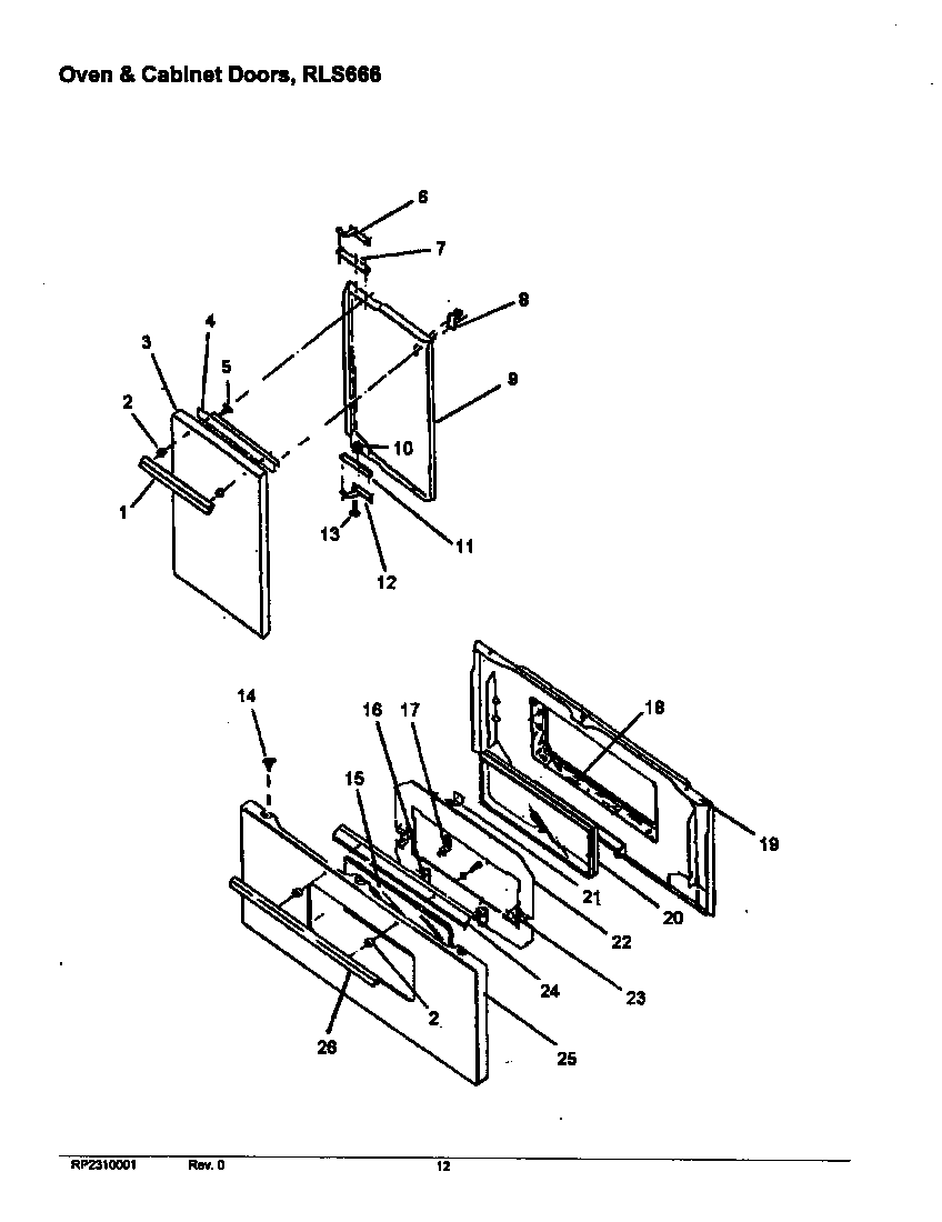 OVEN & CABINET DOORS, RLS666 (RLS666UL/P1142768NL) (RLS666UL/P1142965NL) (RLS666UW/P1142768NW) (RLS666UW/P1142965NW)