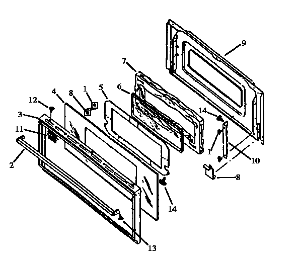 Oven door, rls669 (rls669ul/p1142168nl) (rls669ul/p1142769nl) (rls669ul/p1142966nl) (rls669uw/p1142769nw) (rls669uw/p1142966nw)