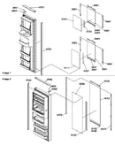 Refrigerator/freezer door trim and panels