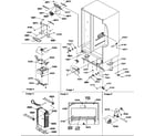 Amana SRD325S5E-P1307201WE drain systems, rollers, and evaporator assy diagram