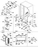 Drain systems, rollers, and evaporator assy
