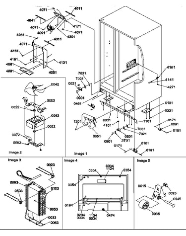Drain systems, rollers, and evaporator assy