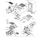 Amana ATS518SW-P1183714WW interior cabinet and drain block assembly diagram