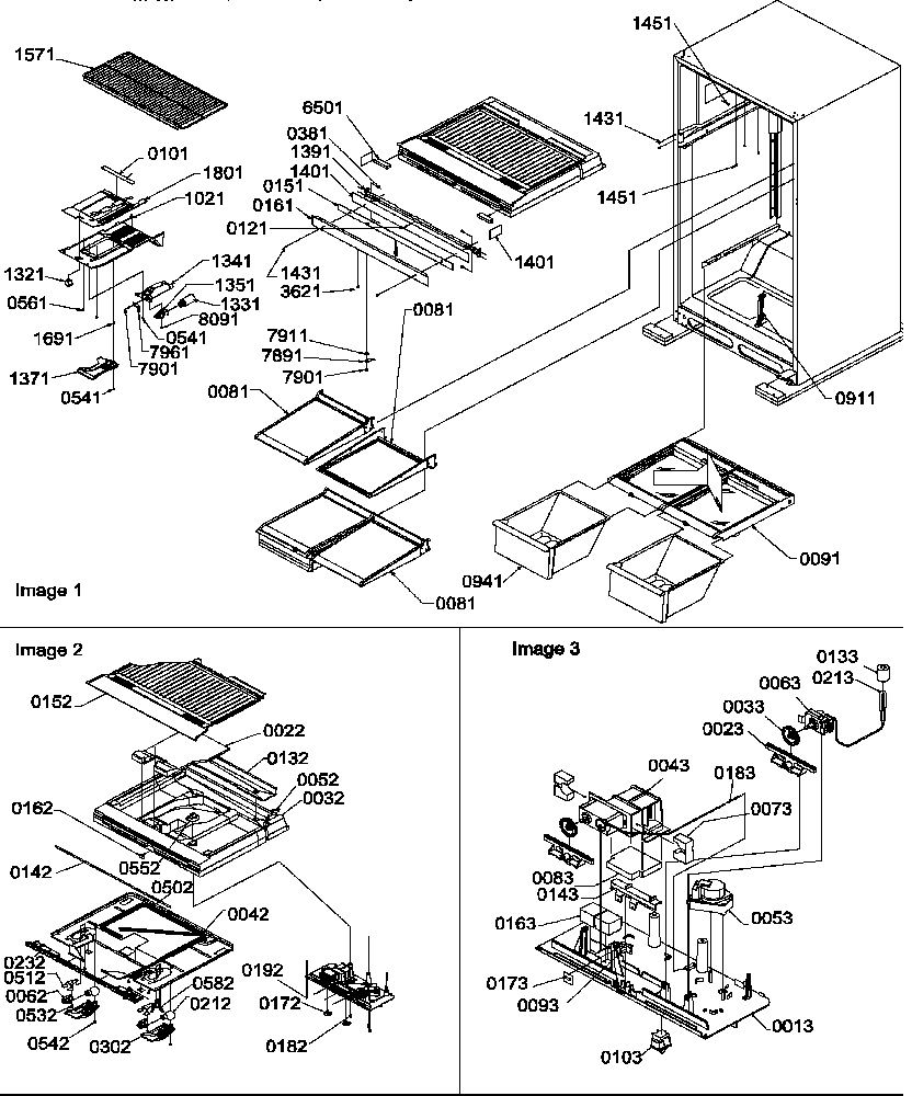 Interior cabinet and drain block assembly