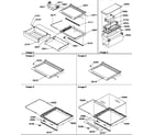 Amana SRD327S3L-P1307104WL deli, shelves, crisper assemblies and accessories diagram