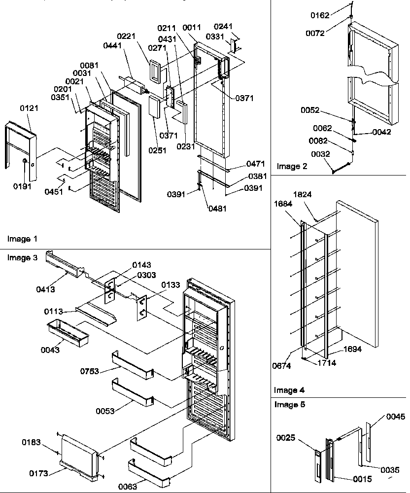 Interior refrigerator door