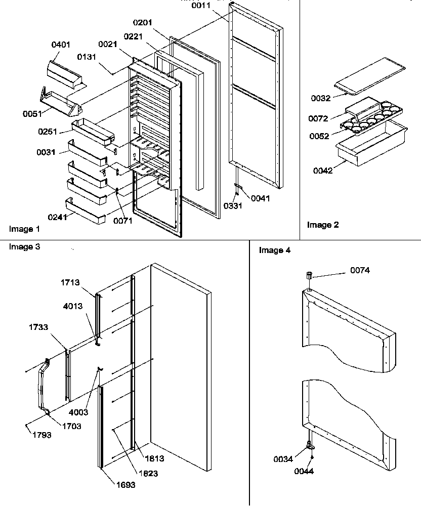 Refrigerator door and accessories