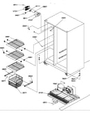 Freezer shelves and light