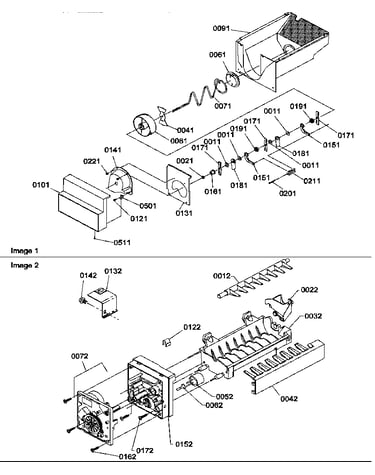 Ice bucket auger and ice maker parts