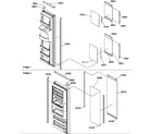 Amana SRDE27TPSE-P1190604WE refrigerator/freezer door trim and panels diagram