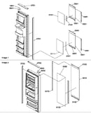 Refrigerator/freezer door trim and panels