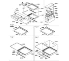 Amana SRDE27TPSE-P1190604WE deli, shelf, and crisper assemblies diagram