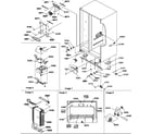 Amana SRDE27TPW-P1190603WW drain system, rollers, and evaporator assy diagram