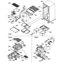 Amana TS518SW-P1183710WW interior cabinet and drain block assembly diagram