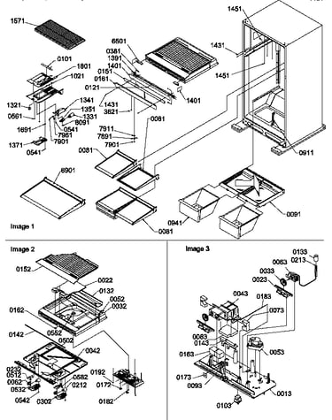Interior cabinet and drain block assembly
