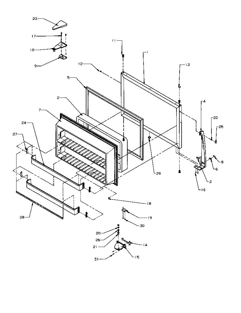 FREEZER DOOR (TP21A3E/P1181503WE) (TP21A3L/P1181503WL) (TP21A3W/P1181503WW) (TP22R3E/P1181603WE) (TPI21A3E/P1182005WE) (TPI21A3L/P1182005WL) (TPI21A3W/P1182005WW)